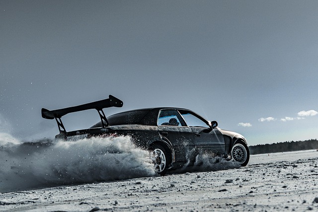 drift, speed, transport, snow, car wallpapers, spoiler, nature, car
