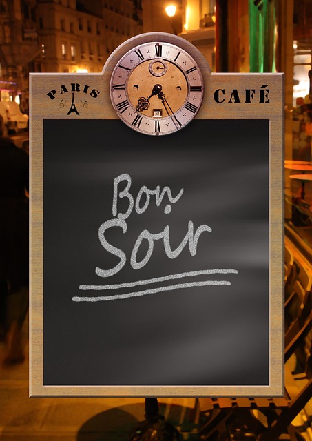 menu, board, chalk board, clock, restaurant, eve, paris, coffee shop, bar, label, label yourself, information, enter, a notice, info